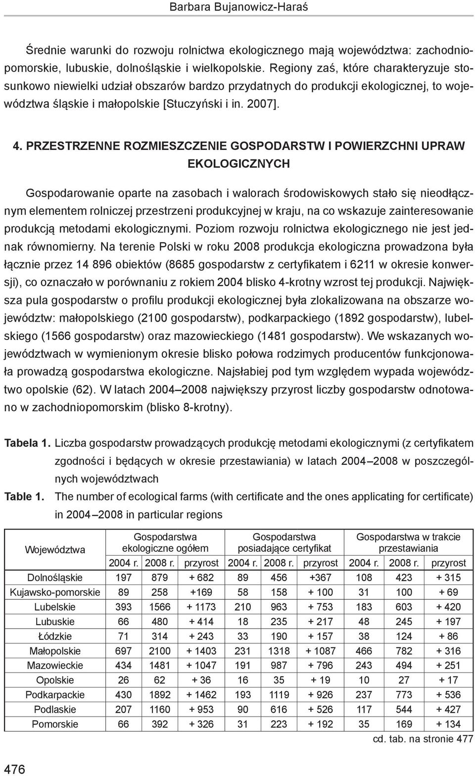 Przestrzenne rozmieszczenie gospodarstw i powierzchni upraw ekologicznych Gospodarowanie oparte na zasobach i walorach środowiskowych stało się nieodłącznym elementem rolniczej przestrzeni