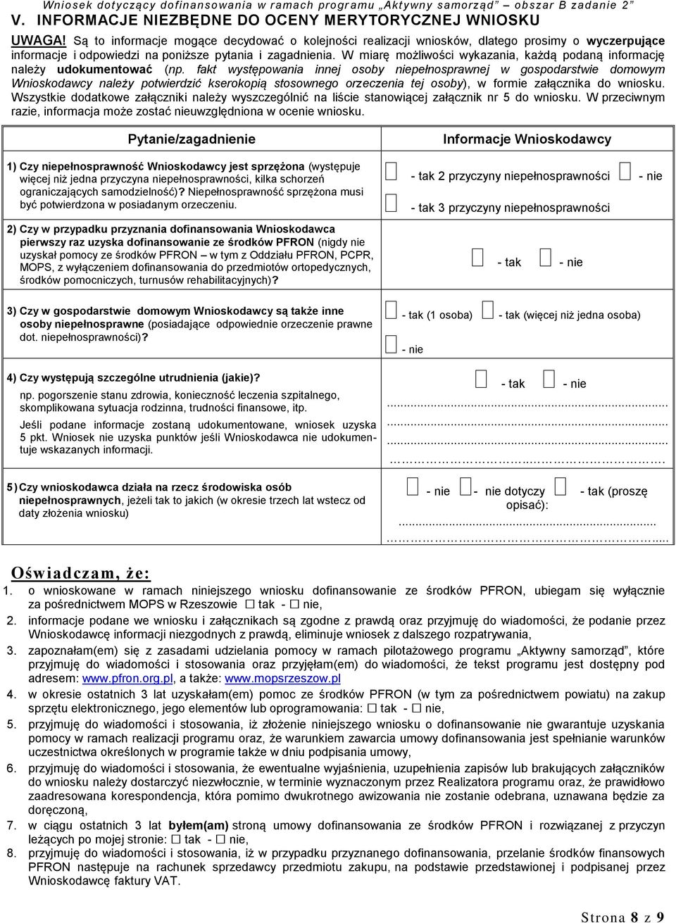 W miarę możliwości wykazania, każdą podaną informację należy udokumentować (np.