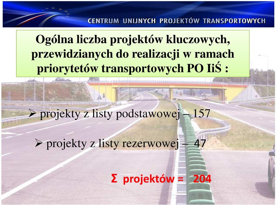 priorytetów transportowych PO IiŚ : projekty z