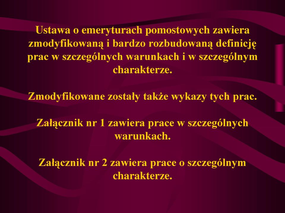 Zmodyfikowane zostały także wykazy tych prac.