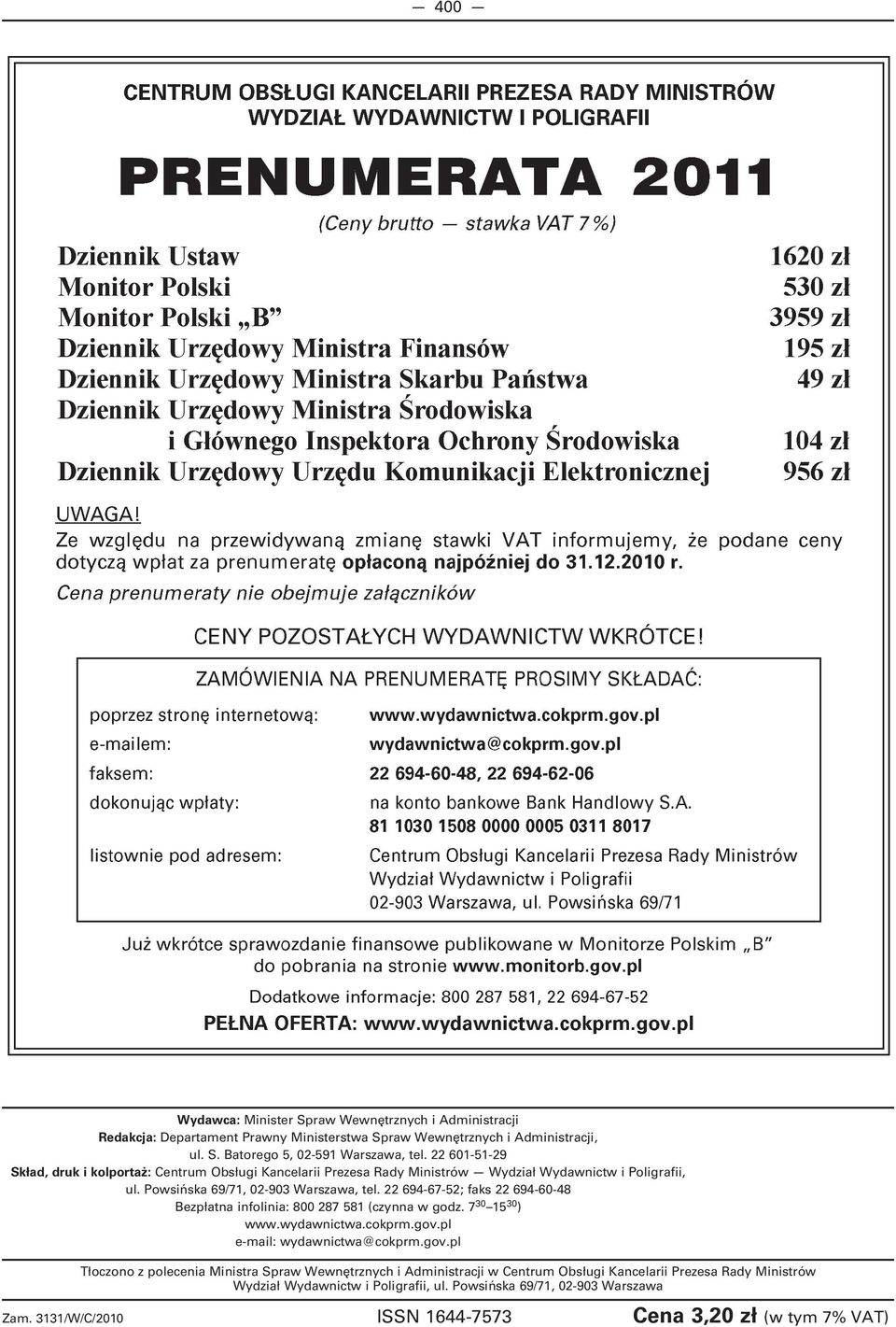 22 694-67-52; faks 22 694-60-48 Bezpłatna infolinia: 800 287 581 (czynna w godz. 7 30 15 30 ) www.wydawnictwa.cokprm.gov.