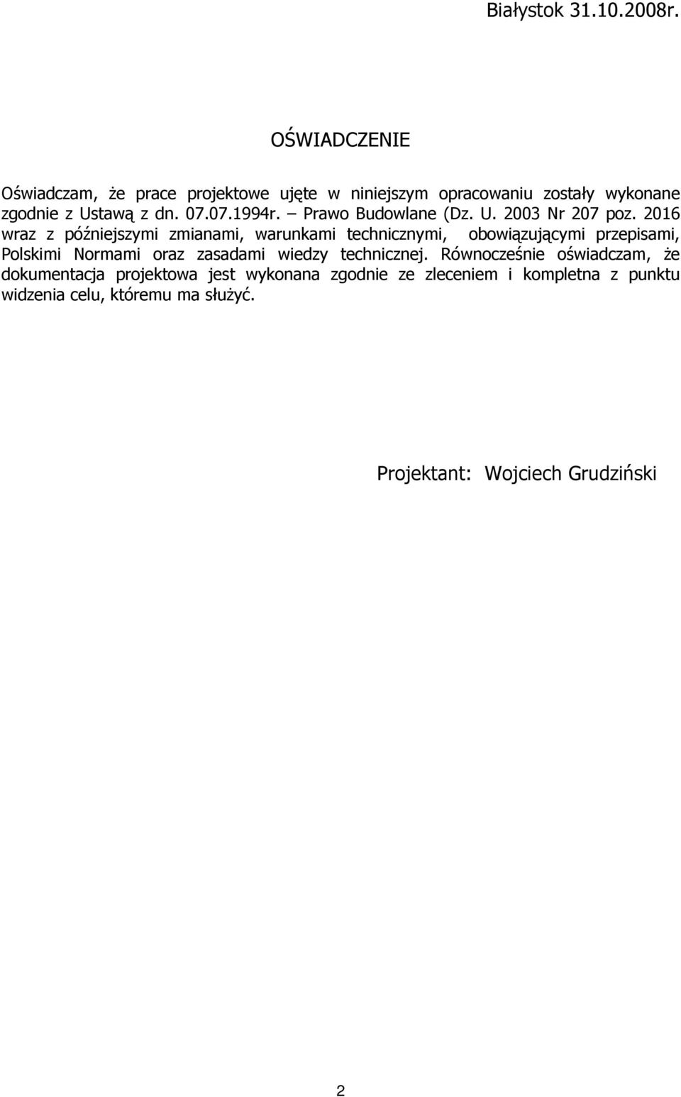 Prawo Budowlane (Dz. U. 2003 Nr 207 poz.