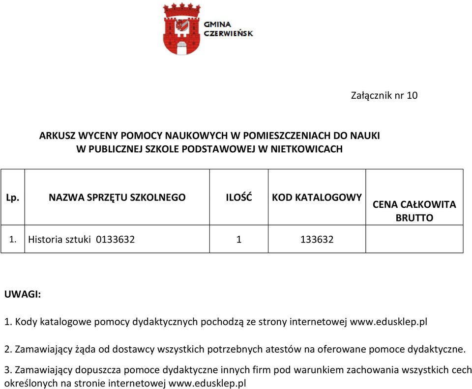 Kody katalogowe pomocy dydaktycznych pochodzą ze strony internetowej www.edusklep.pl 2.