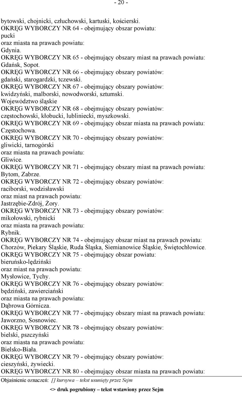 OKRĘG WYBORCZY NR 67 - obejmujący obszary powiatów: kwidzyński, malborski, nowodworski, sztumski.