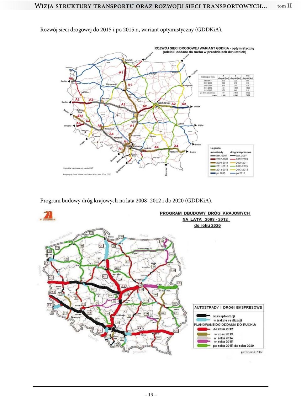 .. tom II Rozwój sieci drogowej do 2015 i po 2015 r.