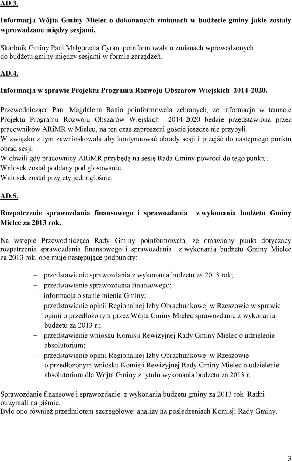 Informacja w sprawie Projektu Programu Rozwoju Obszarów Wiejskich 2014-2020.