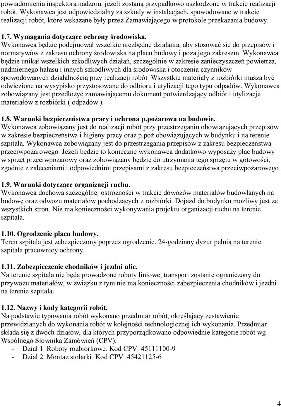 Wymagania dotyczące ochrony środowiska.