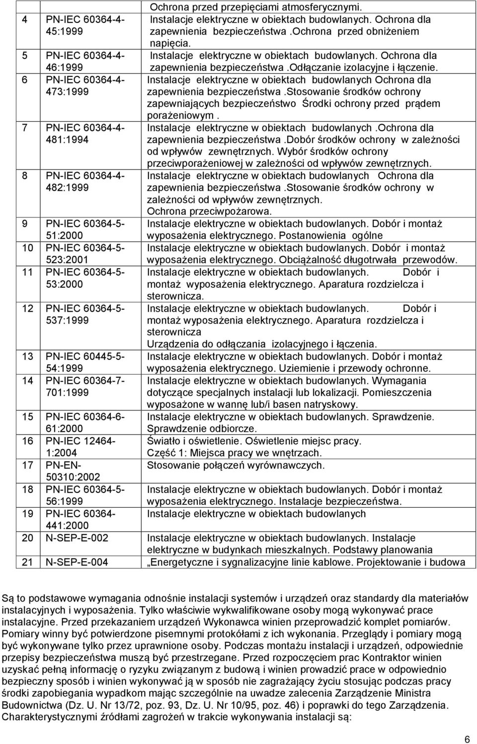 Ochrona dla zapewnienia bezpieczeństwa.ochrona przed obniżeniem napięcia. Instalacje elektryczne w obiektach budowlanych. Ochrona dla zapewnienia bezpieczeństwa.odłączanie izolacyjne i łączenie.