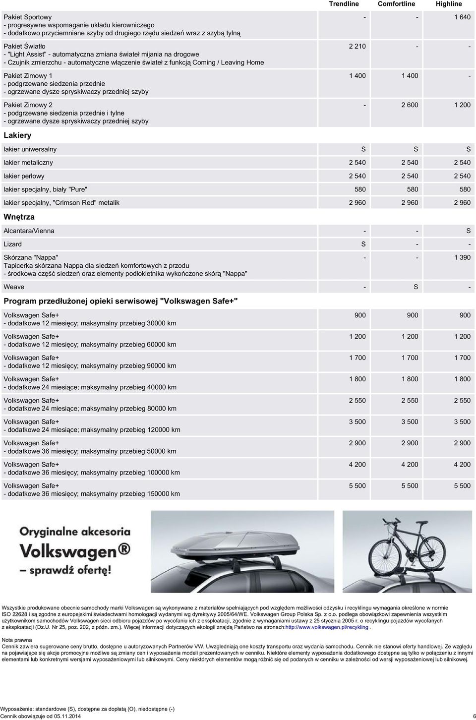 ogrzewane dysze spryskiwaczy przedniej szyby Pakiet Zimowy 2 - podgrzewane siedzenia przednie i tylne - ogrzewane dysze spryskiwaczy przedniej szyby - - 1 640 2 210 - - 1 400 1 400 - - 2 600 1 200