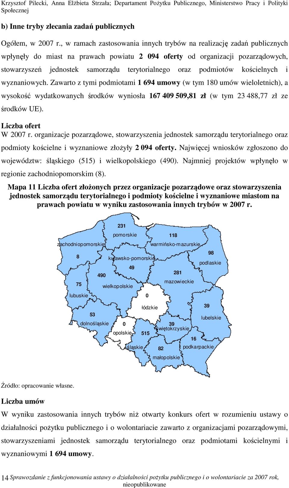 oraz podmiotów kościelnych i wyznaniowych.