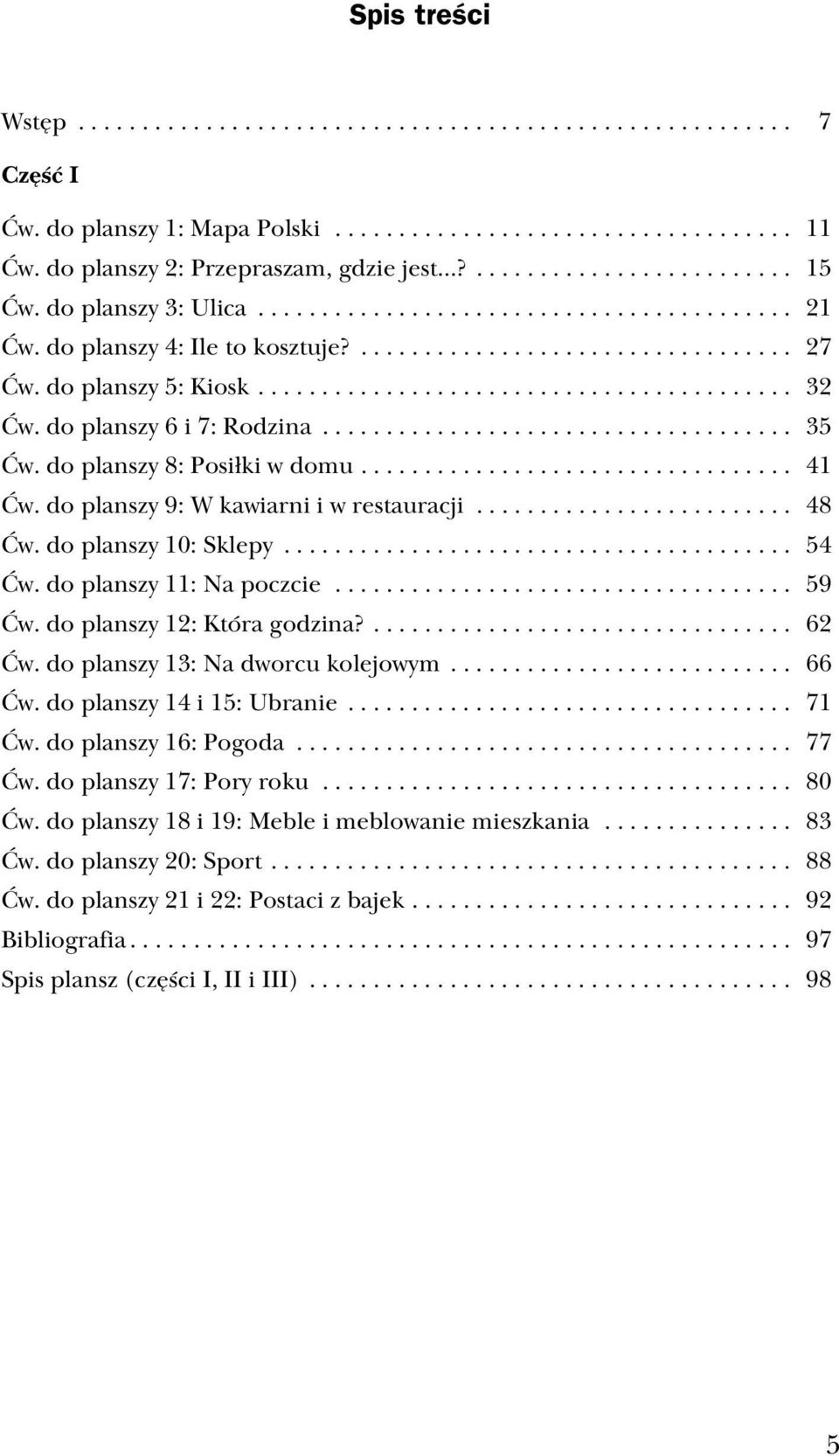 ......................................... 32 Ćw. do planszy 6 i 7: Rodzina..................................... 35 Ćw. do planszy 8: Posiłki w domu.................................. 41 Ćw.