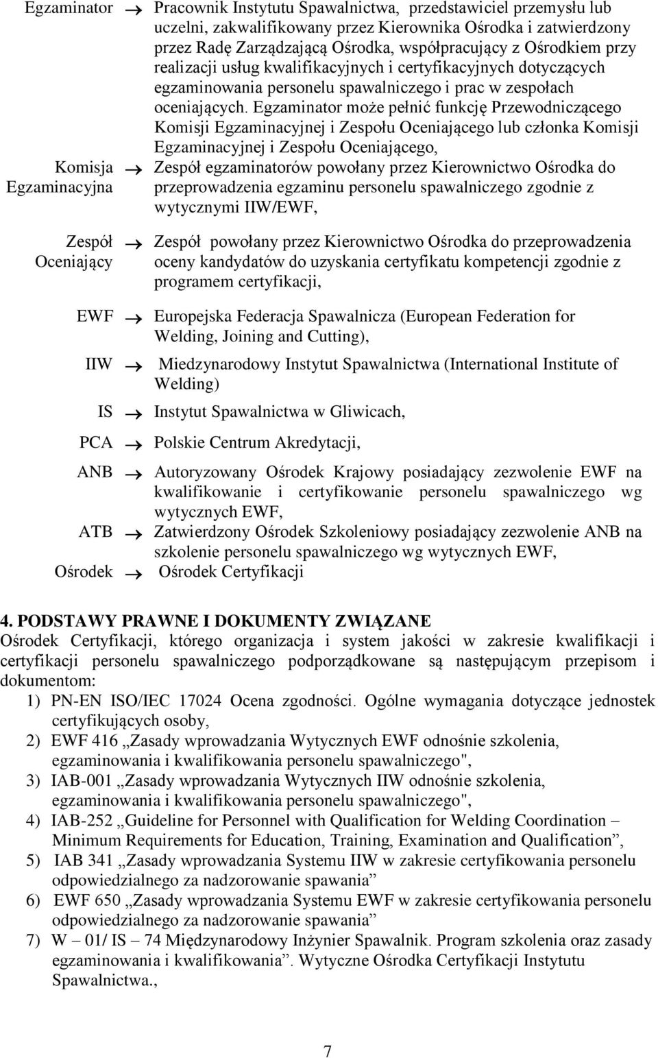 Egzaminator może pełnić funkcję Przewodniczącego Komisji Egzaminacyjnej i Zespołu Oceniającego lub członka Komisji Egzaminacyjnej i Zespołu Oceniającego, Komisja Egzaminacyjna Zespół egzaminatorów