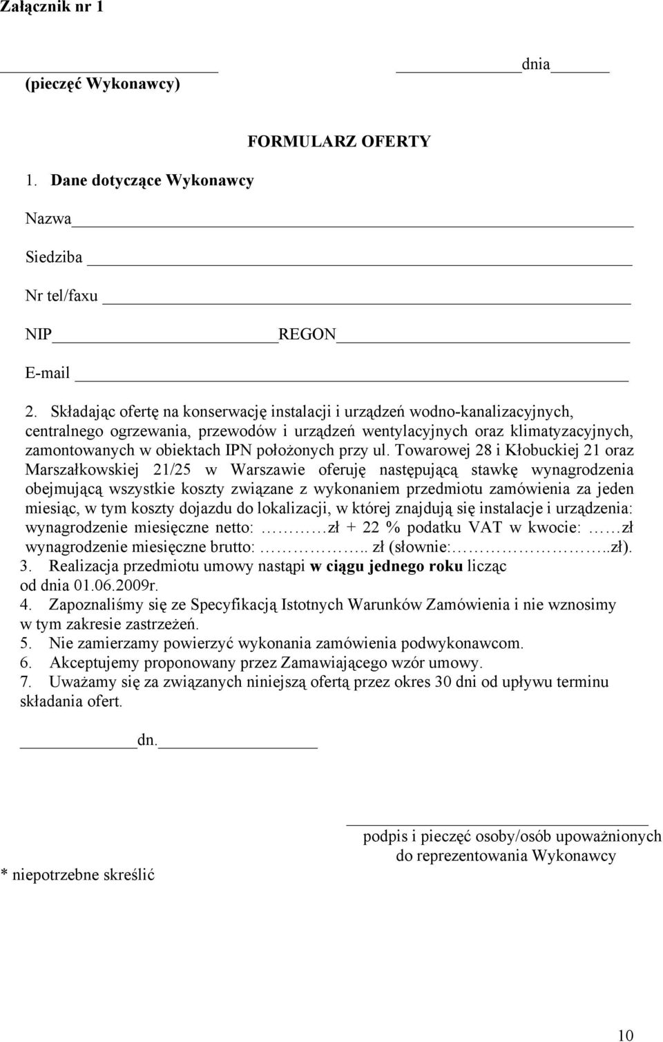 położonych przy ul.