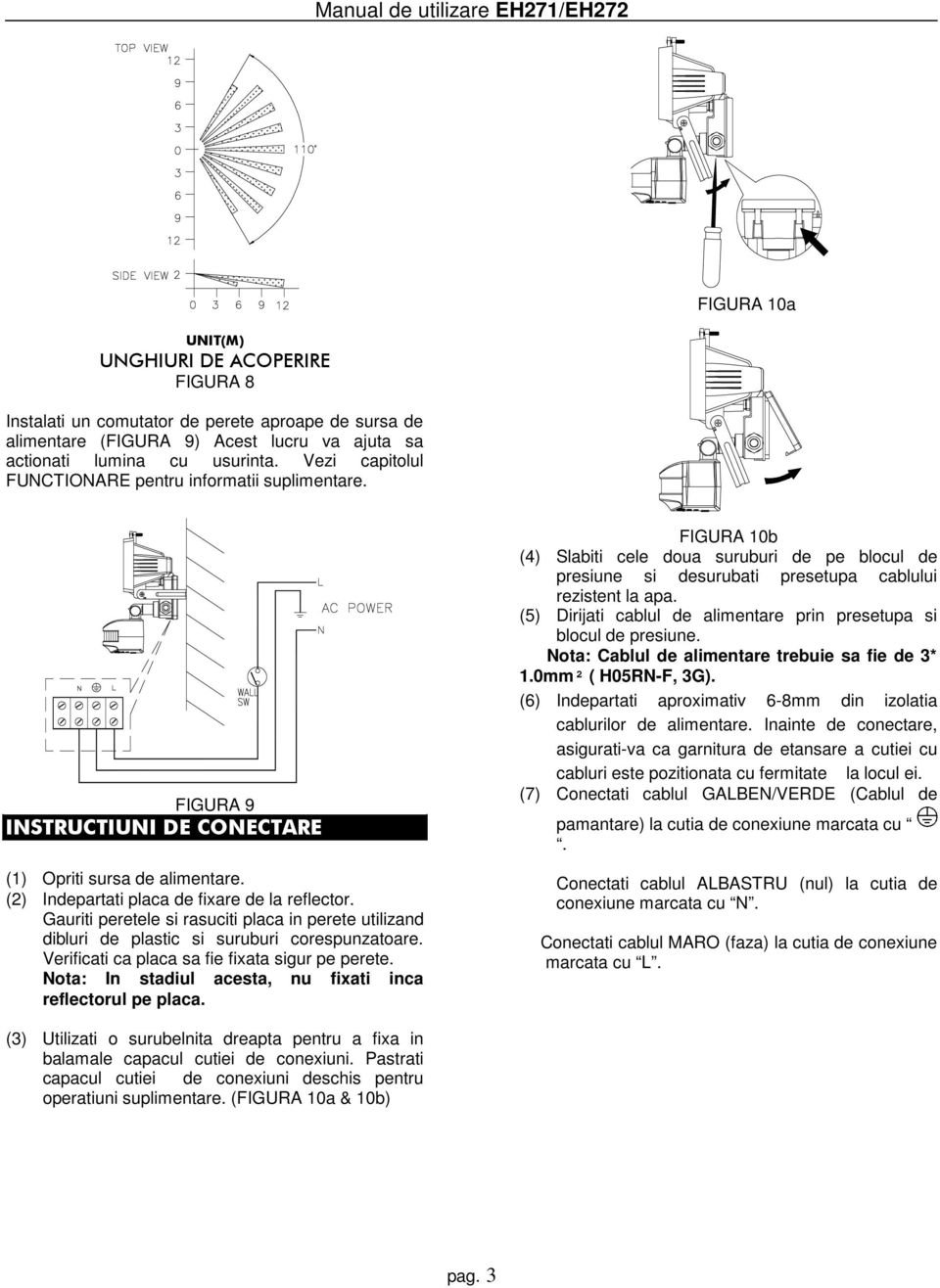 Gauriti peretele si rasuciti placa in perete utilizand dibluri de plastic si suruburi corespunzatoare. Verificati ca placa sa fie fixata sigur pe perete.