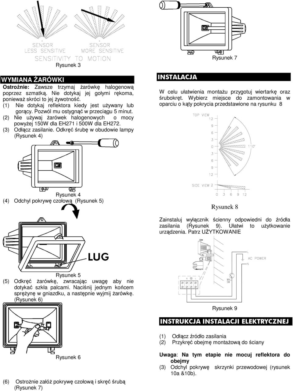 (3) Odłącz zasilanie. Odkręć śrubę w obudowie lampy (Rysunek 4) INSTALACJA Rysunek 7 W celu ułatwienia montaŝu przygotuj wiertarkę oraz śrubokręt.