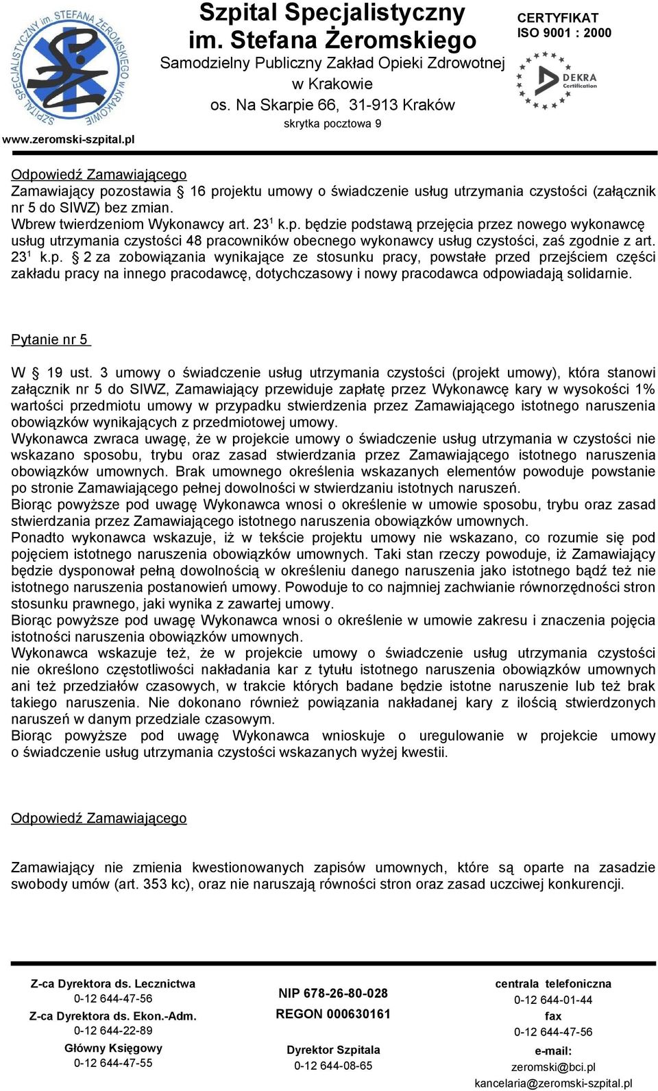 Pytanie nr 5 W 19 ust.