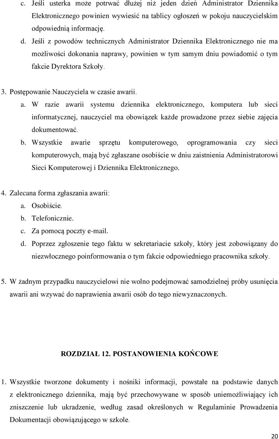 3. Postępowanie Nauczyciela w czasie aw