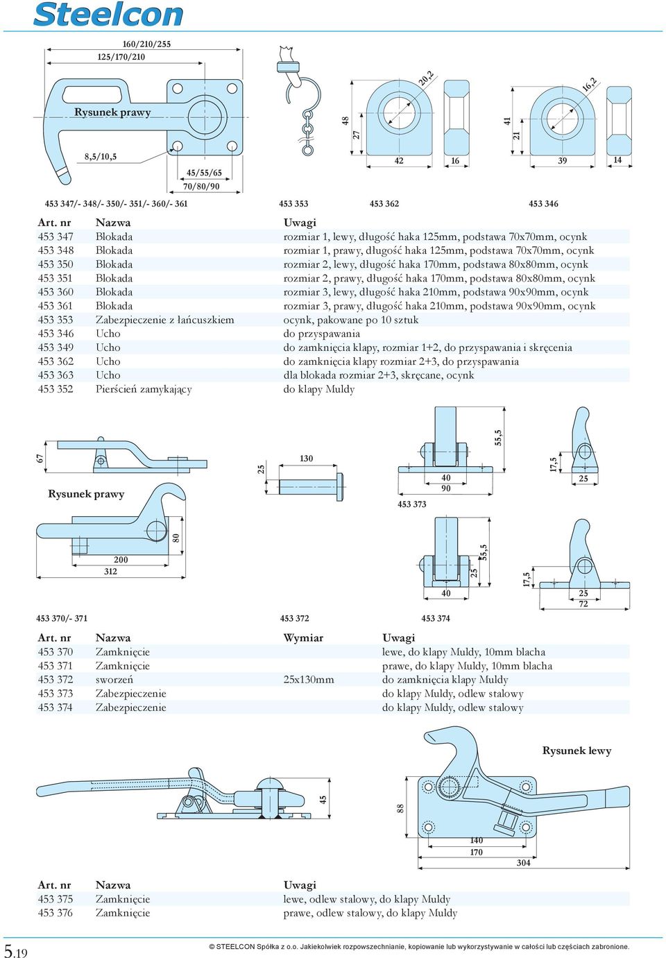 prawy, długość haka 170mm, podstawa xmm, ocynk 3 360 Blokada rozmiar 3, lewy, długość haka 210mm, podstawa 90x90mm, ocynk 3 361 Blokada rozmiar 3, prawy, długość haka 210mm, podstawa 90x90mm, ocynk 3