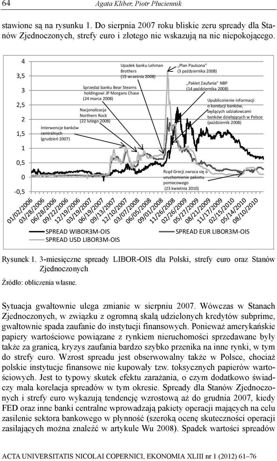 Brohers (5 września 2008) Plan Paulsona (3 października 2008) Pakie Zaufania NBP (4 października 2008) Upublicznienie informacji o kondycji banków, będących udziałowcami banków działających w Polsce