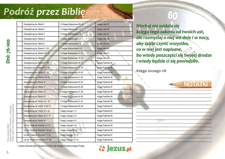 Marka 8:1 26 4:1 30 V 15 16 13 14 Psalmów 42 Psalmów 7 8. 4:31 44 15 16 Psalmów 8 Marka 8:27 38 V 17 18 Psalmów 43 9. 5:1 26 17 18 Psalmów 9 10.