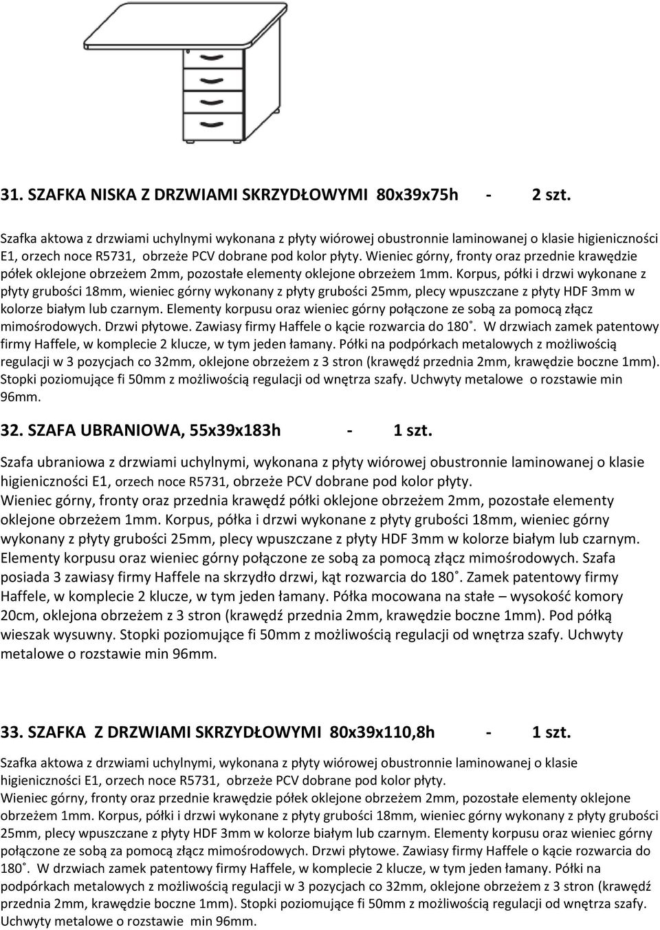Wieniec górny, frnty raz przednie krawędzie półek klejne brzeżem 2mm, pzstałe elementy klejne brzeżem 1mm.
