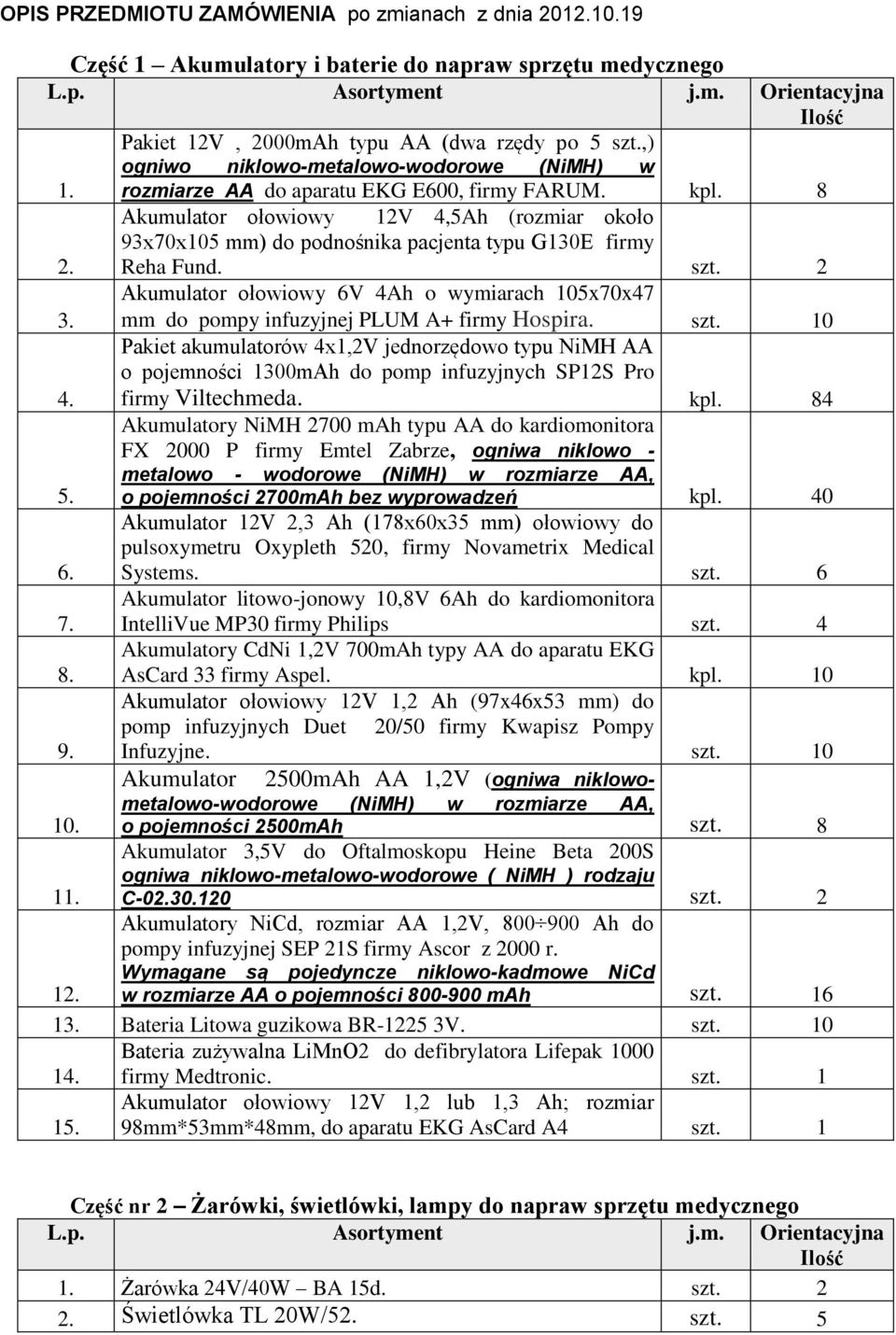 Akumulator ołowiowy 6V 4Ah o wymiarach 105x70x47 mm do pompy infuzyjnej PLUM A+ firmy Hospira. 10 4.