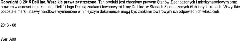 intelektualnej. Dell i logo Dell są znakami towarowymi firmy Dell Inc.