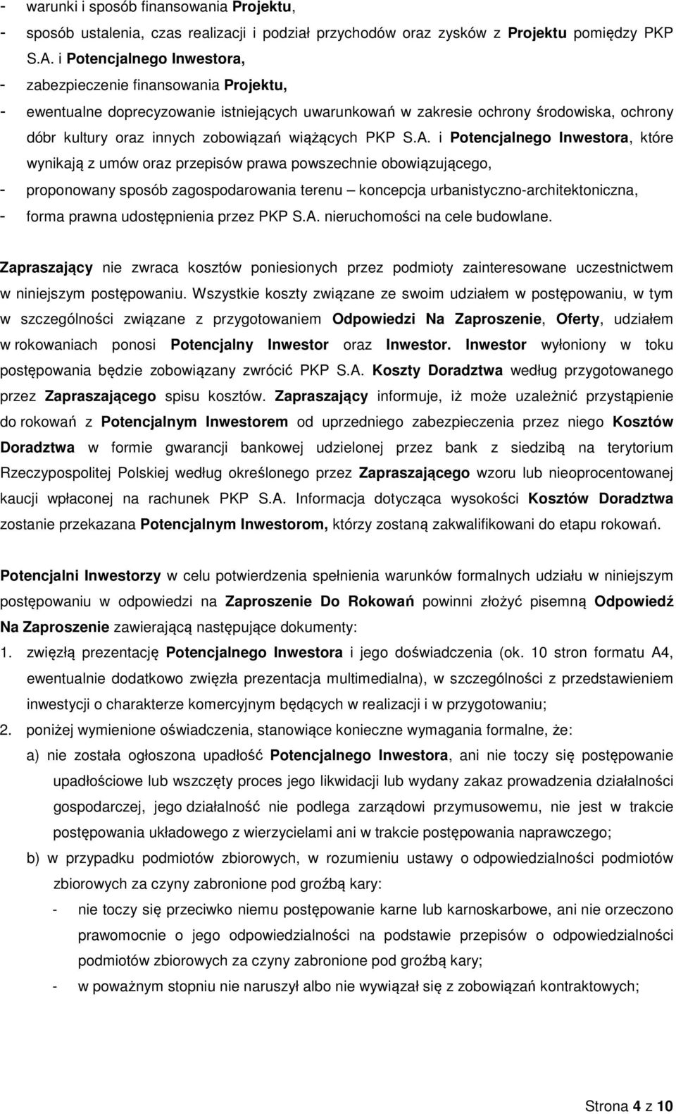 wiążących PKP S.A.