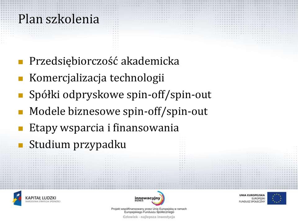 spin-off/spin-out Modele biznesowe