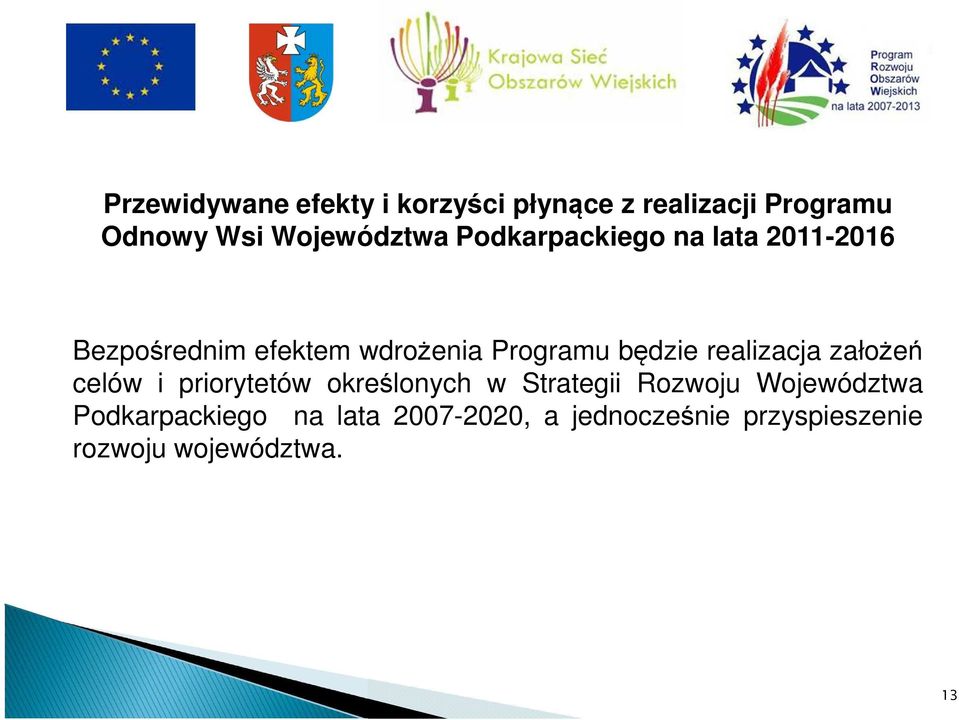 realizacja założeń celów i priorytetów określonych w Strategii Rozwoju Województwa