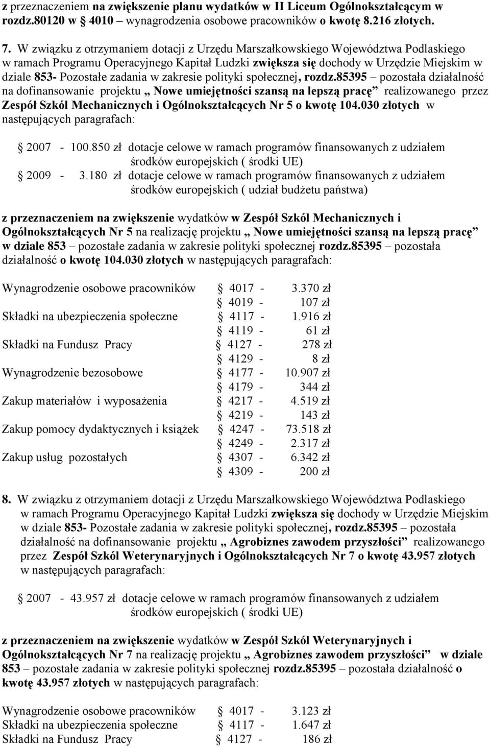 zadania w zakresie polityki społecznej, rozdz.