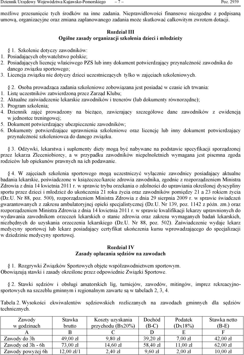 Rozdział III Ogólne zasady organizacji szkolenia dzieci i młodzieży 1. Szkolenie dotyczy zawodników: 1. Posiadających obywatelstwo polskie; 2.