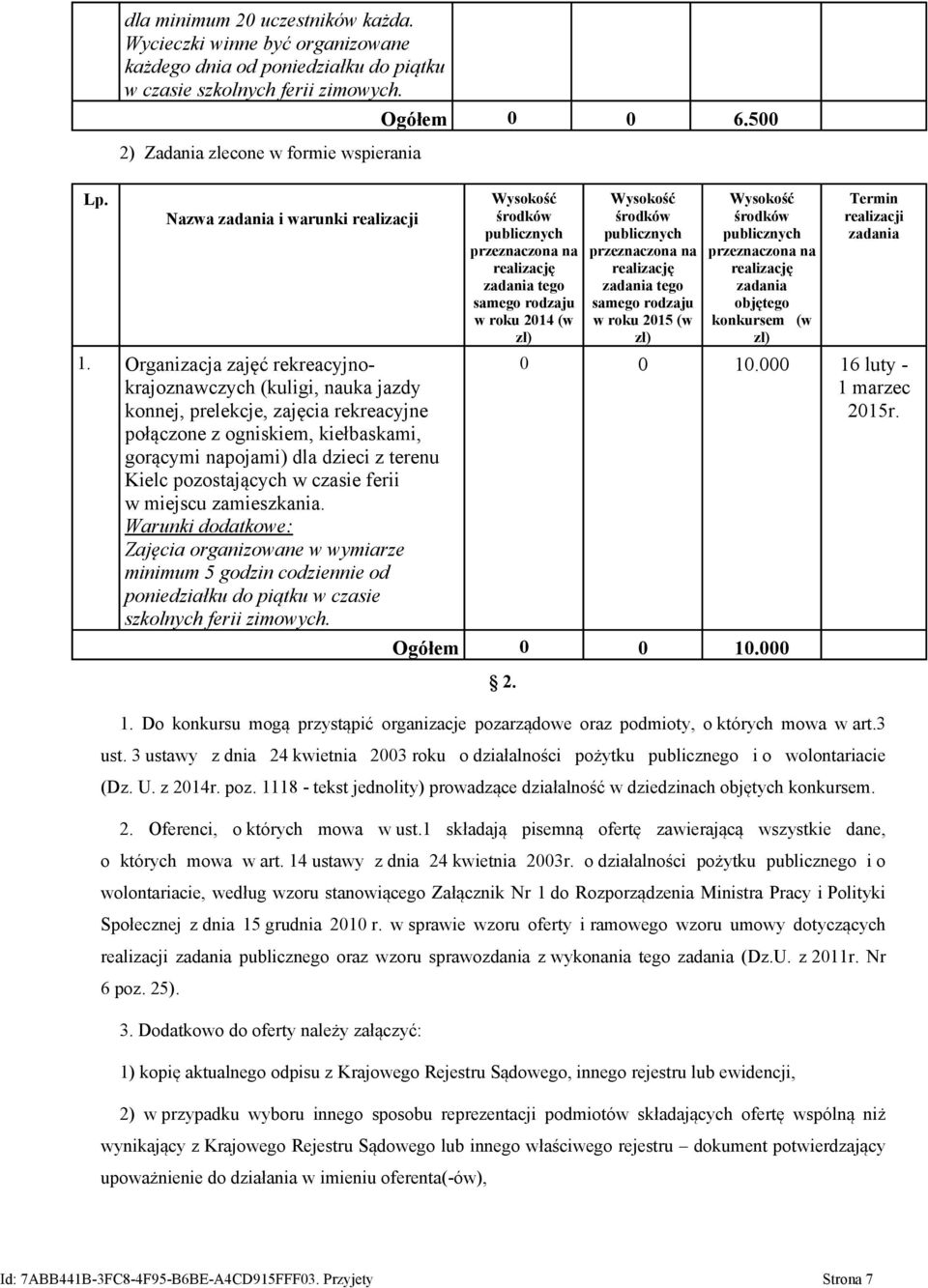 Organizacja zajęć rekreacyjnokrajoznawczych (kuligi, nauka jazdy konnej, prelekcje, zajęcia rekreacyjne połączone z ogniskiem, kiełbaskami, gorącymi napojami) dla dzieci z terenu Kielc pozostających