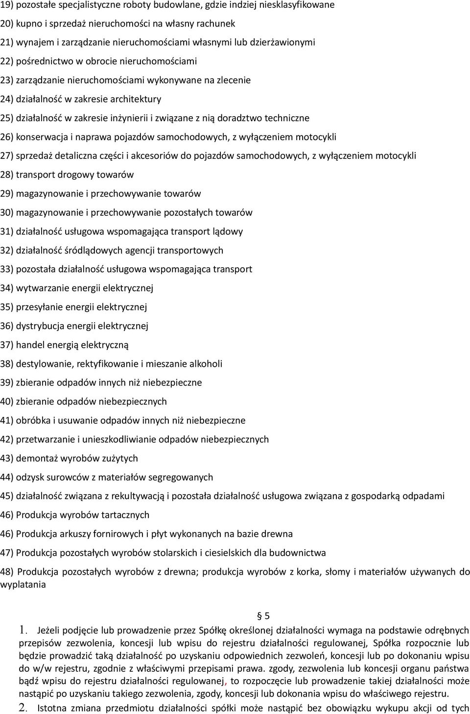 związane z nią doradztwo techniczne 26) konserwacja i naprawa pojazdów samochodowych, z wyłączeniem motocykli 27) sprzedaż detaliczna części i akcesoriów do pojazdów samochodowych, z wyłączeniem