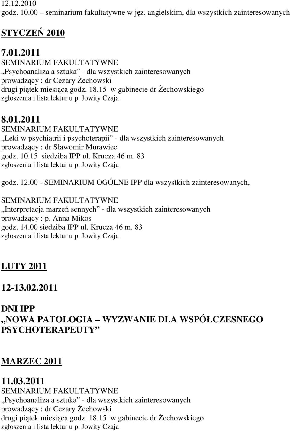 01.2011 8.01.2011 LUTY 2011 12-13.02.