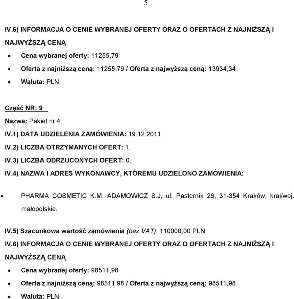 Pasternik 26, 31-354 Kraków, kraj/woj. małopolskie. IV.