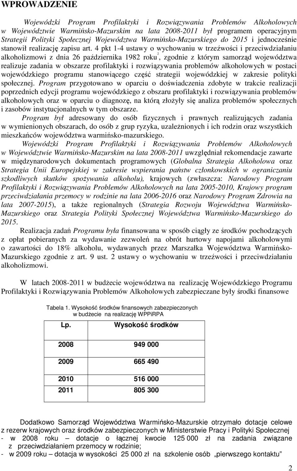 4 pkt 1-4 ustawy o wychowaniu w trzeźwości i przeciwdziałaniu alkoholizmowi z dnia 26 października 1982 roku 2, zgodnie z którym samorząd województwa realizuje zadania w obszarze profilaktyki i