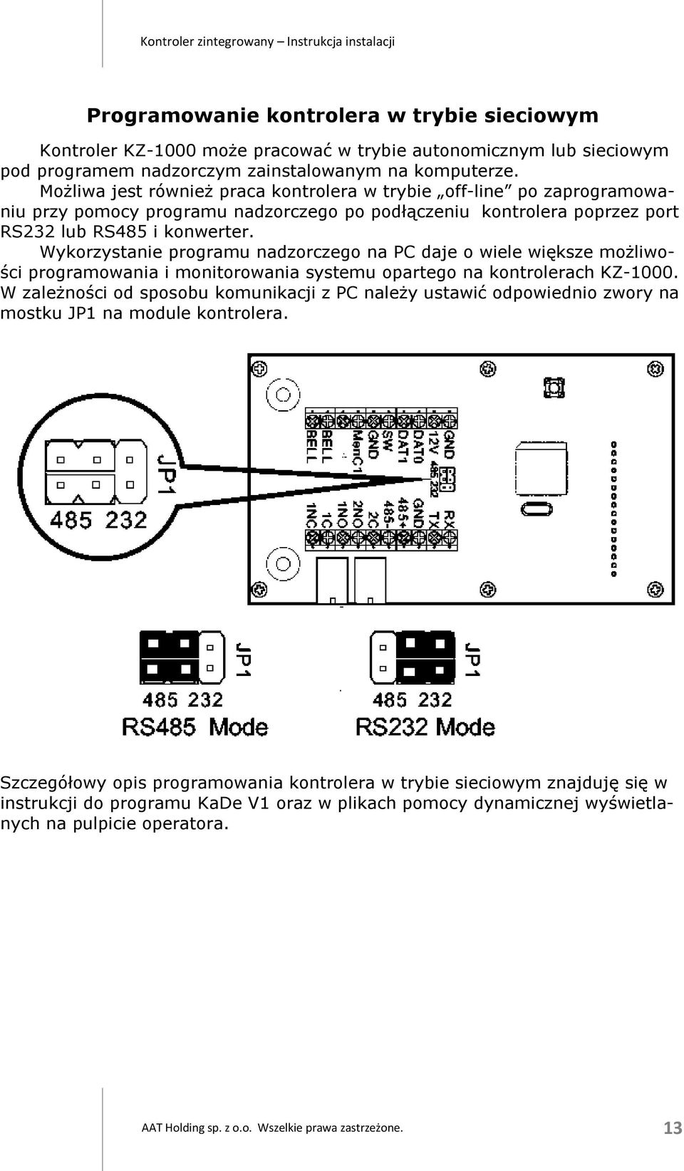 Wykorzystanie programu nadzorczego na PC daje o wiele większe możliwości programowania i monitorowania systemu opartego na kontrolerach KZ-1000.