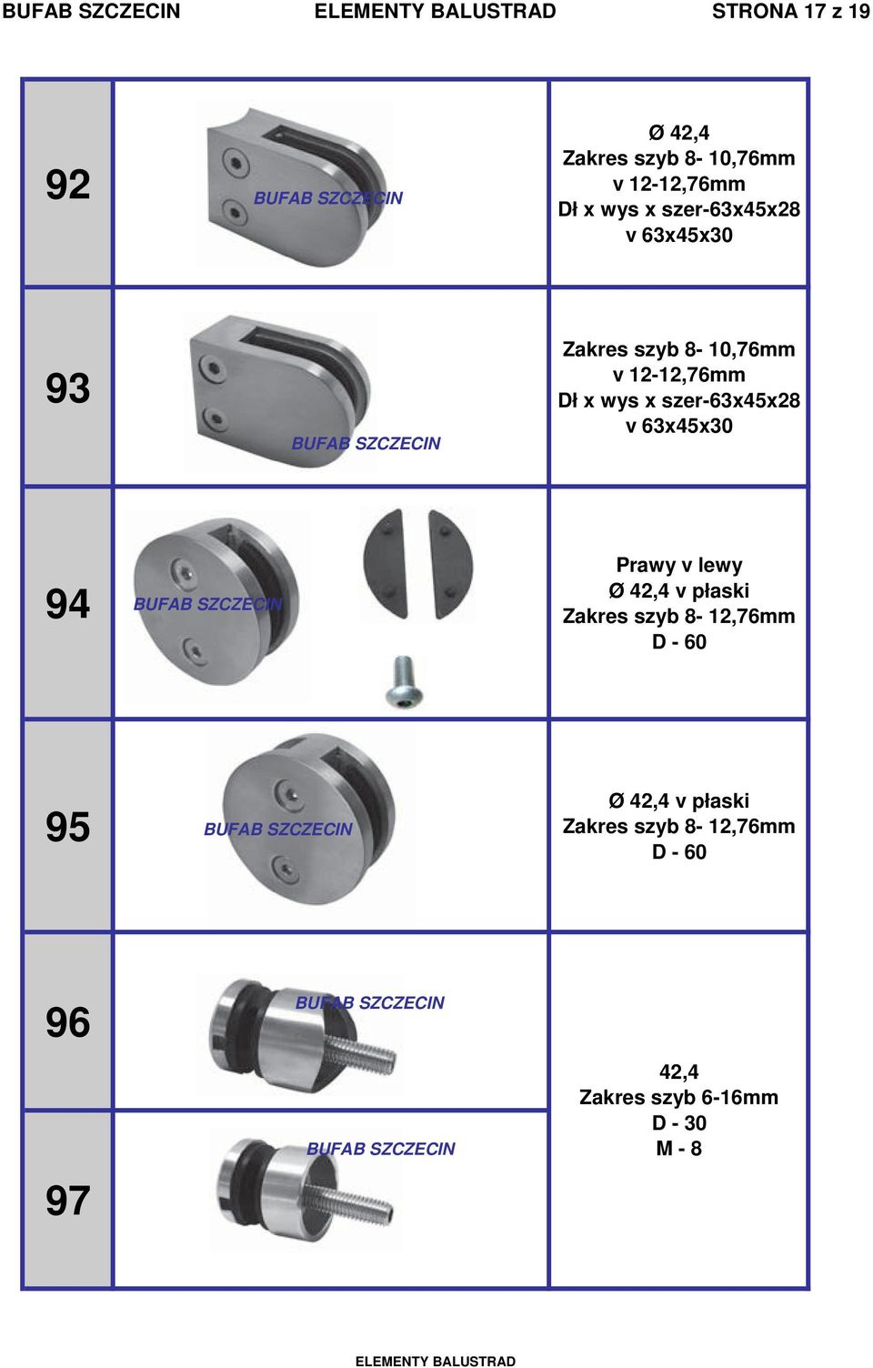 szer-63x45x28 v 63x45x30 94 Prawy v lewy v płaski Zakres szyb 8-12,76mm D