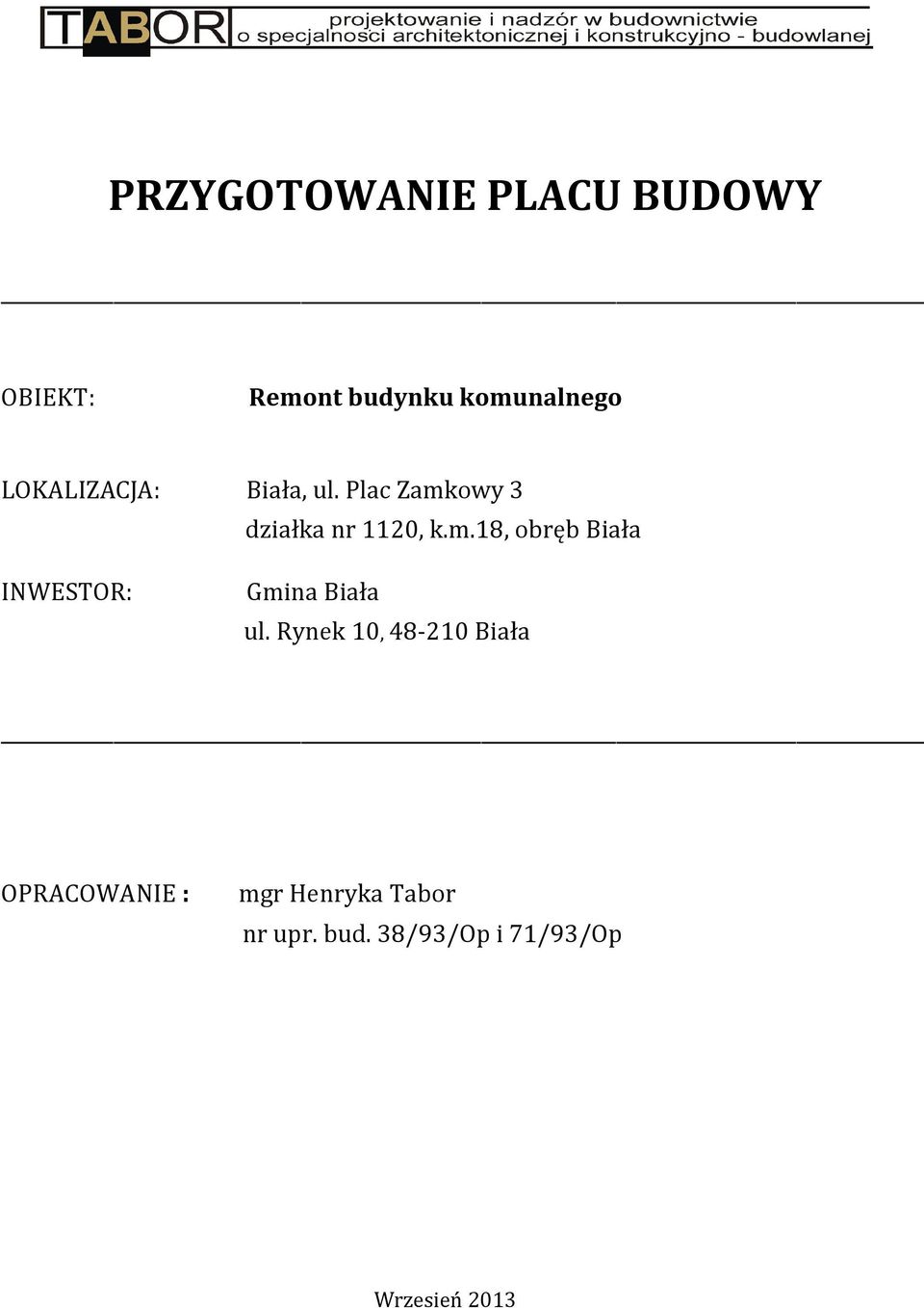 owy 3 działka nr 1120, k.m.