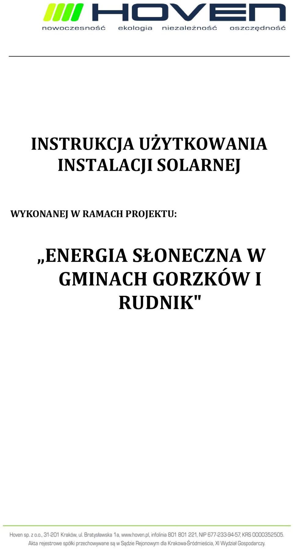 W RAMACH PROJEKTU: ENERGIA