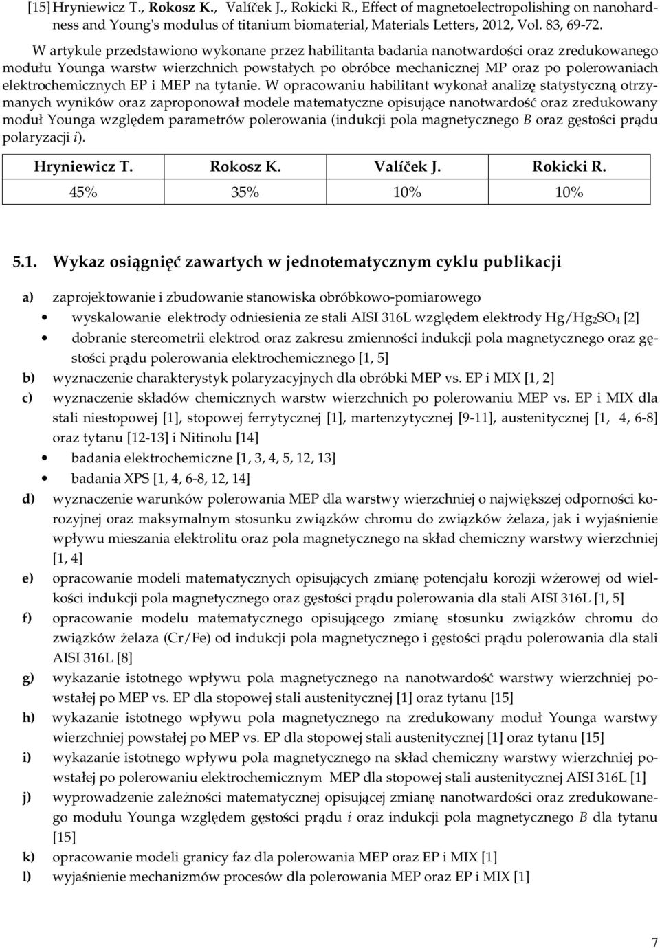 elektrochemicznych EP i MEP na tytanie.