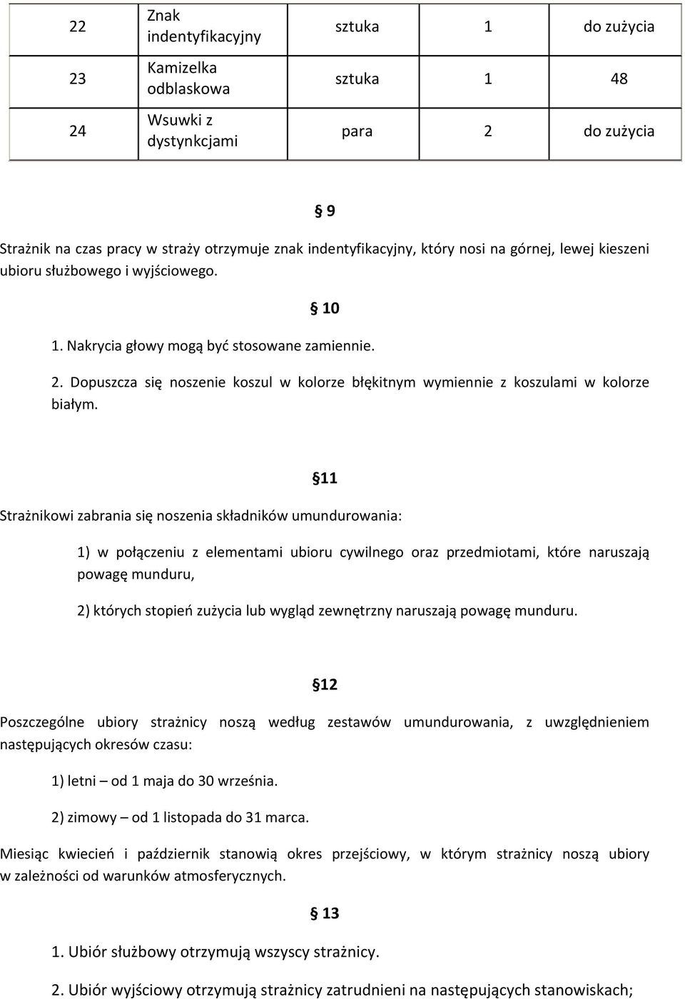 Dopuszcza się noszenie koszul w kolorze błękitnym wymiennie z koszulami w kolorze białym.