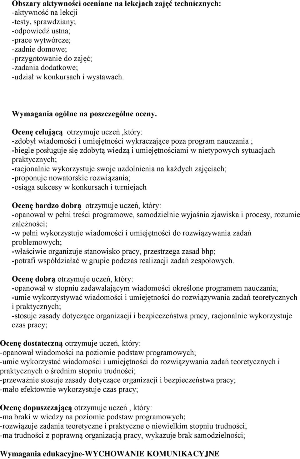 Ocenę celującą otrzymuje uczeń,który: -zdobył wiadomości i umiejętności wykraczające poza program nauczania ; -biegle posługuje się zdobytą wiedzą i umiejętnościami w nietypowych sytuacjach