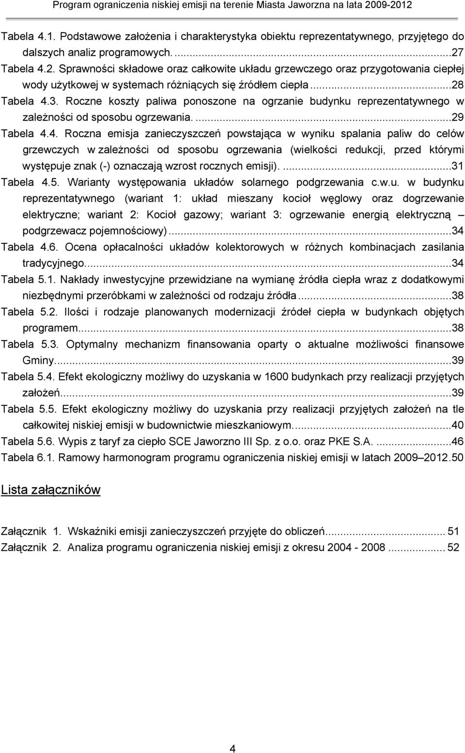 Roczne koszty paliwa ponoszone na ogrzanie budynku reprezentatywnego w zależności od sposobu ogrzewania....29 Tabela 4.