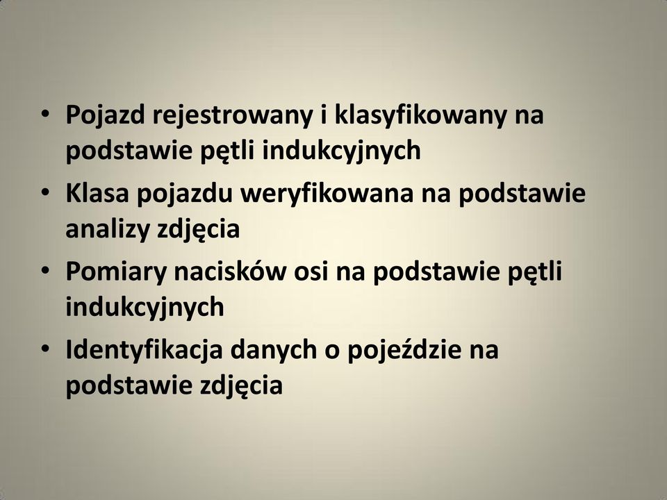 analizy zdjęcia Pomiary nacisków osi na podstawie pętli