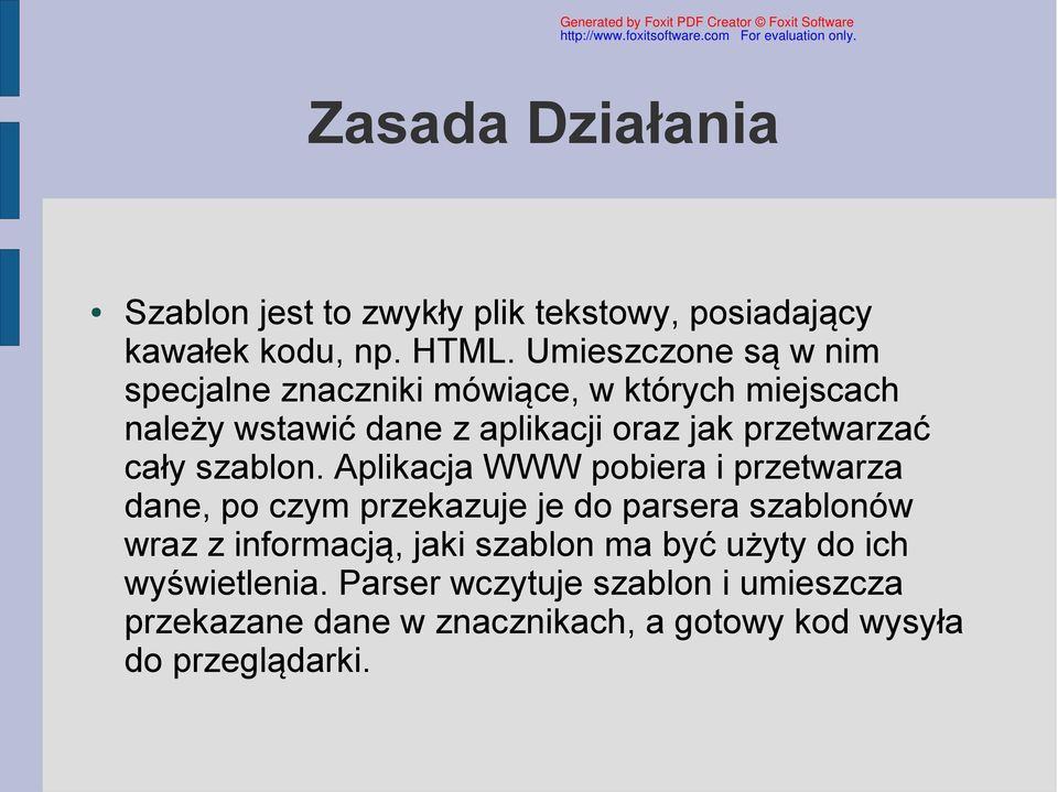 przetwarzać cały szablon.