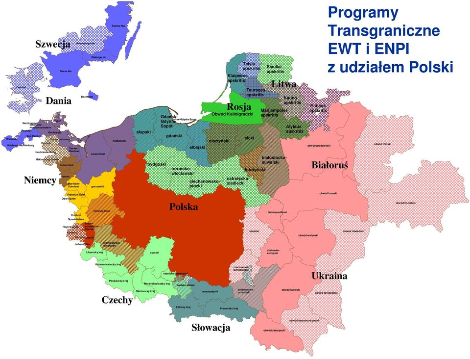 białostockosuwalski Gdańsk- Gdynia- Sopot gdański Gdańsk-Gdynia-Sopot gdański elbląski obwód kaliningradzki Telsiu Rosja Rosja olsztyński Klaipedos Klaipedos Telsiu Obwód Kalinigradzki Taurages ełcki