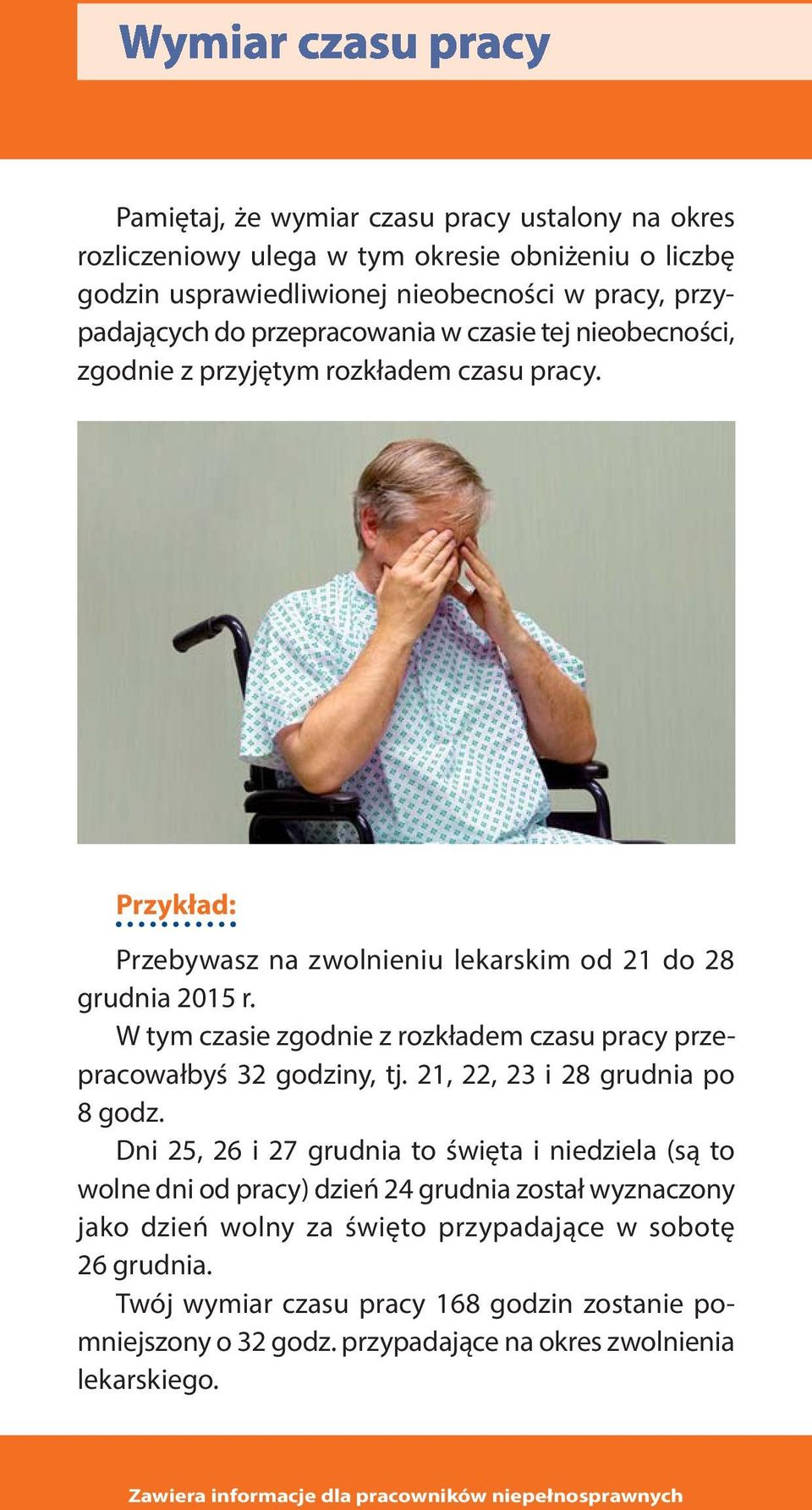 W tym czasie zgodnie z rozkładem czasu pracy przepracowałbyś 32 godziny, tj. 21, 22, 23 i 28 grudnia po 8 godz.