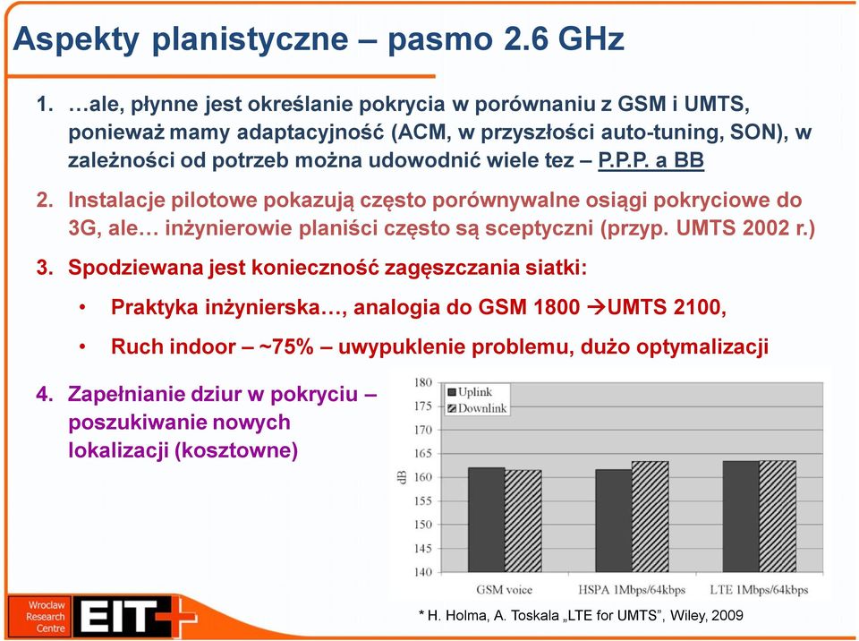 udowodnić wiele tez P.P.P. a BB 2. Instalacje pilotowe pokazują często porównywalne osiągi pokryciowe do 3G, ale inżynierowie planiści często są sceptyczni (przyp.